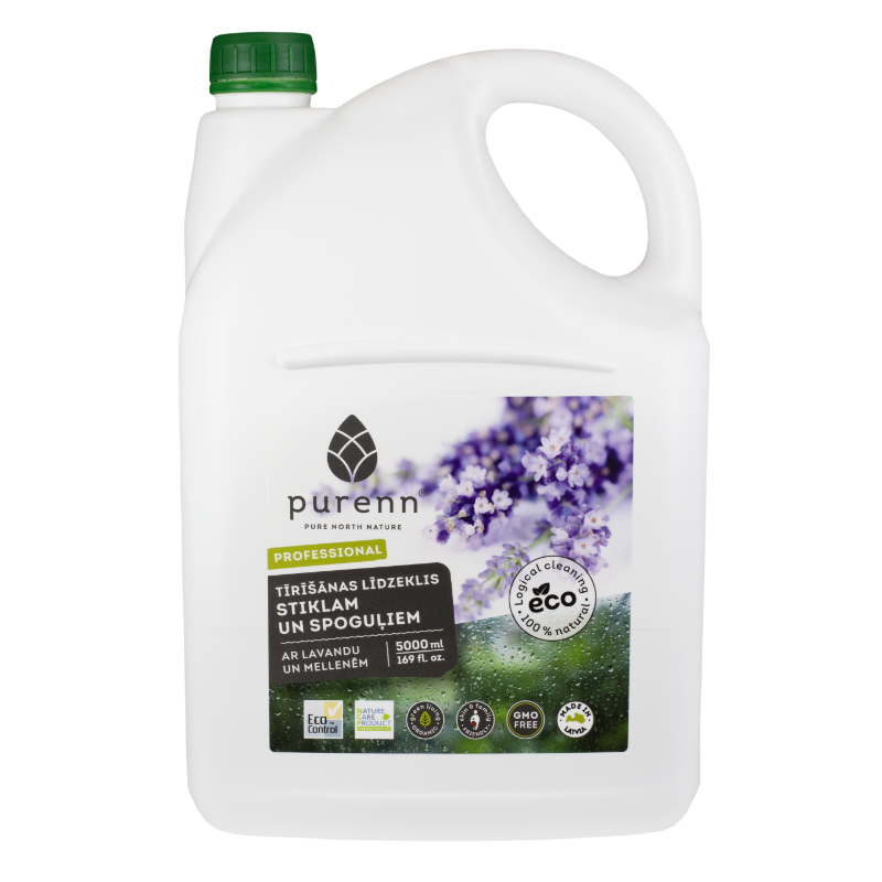 PURENN glass and window cleaner with lavender and bilberry extract 5L