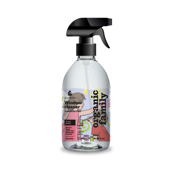 Window and glass cleaner with refreshing strawberry. Power of two. 500ml.